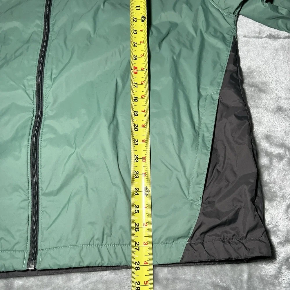 Columbia Jacket Men Size XL Windbreaker Green/Gray Zipper Front Rain Jacket